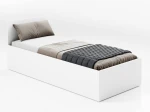 Letto 90x200 DM1 bianco con telaio metallico sollevabile e contenitore