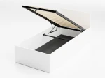 Letto 90x200 DM1 bianco con telaio metallico sollevabile e contenitore