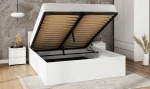 Letto 120x200 DM1 bianco con telaio metallico sollevabile e contenitore