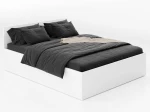 Letto 140x200 DM1 bianco con telaio metallico sollevabile e contenitore