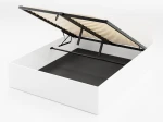 Letto 140x200 DM1 bianco con telaio metallico sollevabile e contenitore