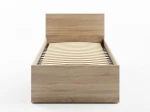 Letto 90x200 DM1 rovere di sonoma con telaio metallico sollevabile e contenitore