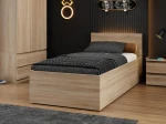 Letto 90x200 DM1 rovere di sonoma con telaio metallico sollevabile e contenitore