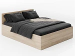 Letto 140x200 DM1 rovere di sonoma con telaio metallico sollevabile e contenitore