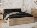Letto 160x200 DM1 rovere di sonoma con telaio metallico sollevabile e contenitore