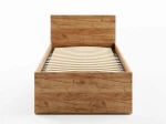 Letto 90x200 DM1 rovere artigianale con telaio metallico sollevabile e contenitore