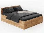 Letto 120x200 DM1 rovere artigianale con telaio metallico sollevabile e contenitore
