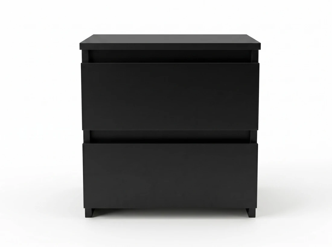Comodino 2S 40x40 cm Fabio nero