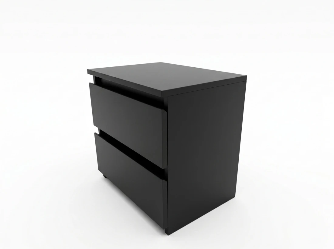 Comodino 2S 40x40 cm Fabio nero