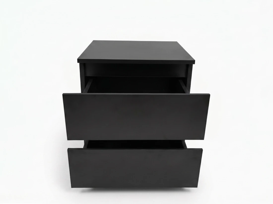Comodino 2S 40x40 cm Fabio nero
