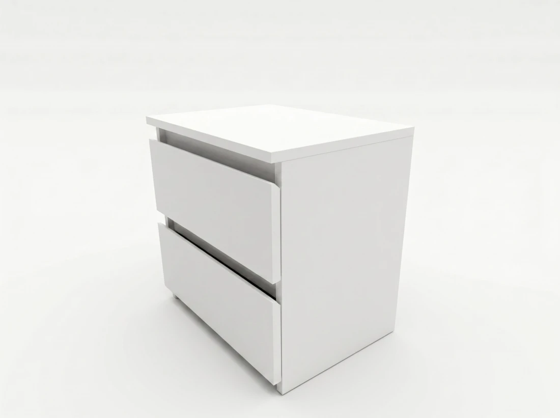 Comodino 2S 40x40 cm Fabio bianco