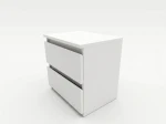 Comodino 2S 40x40 cm Fabio bianco