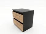 Comodino 2S 40x40 cm Fabio nero + rovere artigianale