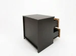 Comodino 2S 40x40 cm Fabio nero + rovere artigianale