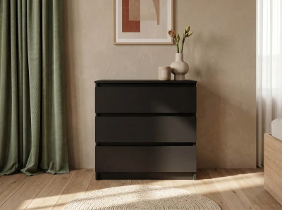 Cassettiera 3S 70x77 cm Fabio nero