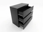 Cassettiera 3S 70x77 cm Fabio nero