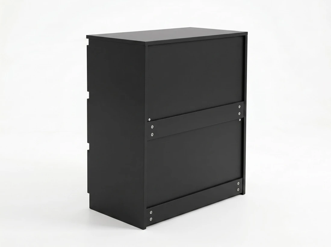 Cassettiera 3S 70x77 cm Fabio nero