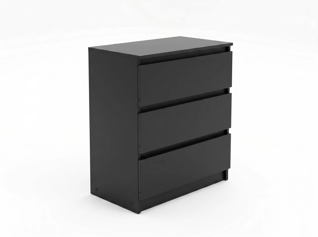 Cassettiera 3S 70x77 cm Fabio nero
