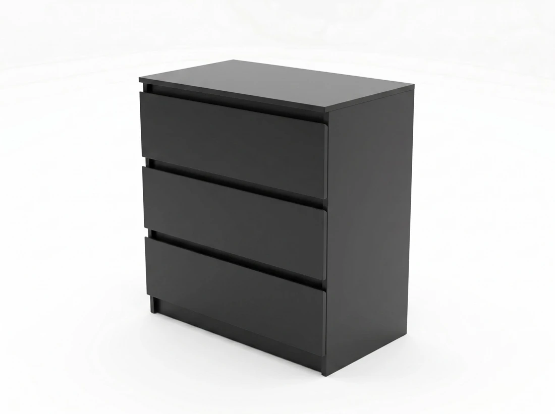 Cassettiera 3S 70x77 cm Fabio nero