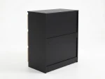 Cassettiera 3S 70x77 cm Fabio nero + rovere artigianale