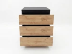 Cassettiera 3S 70x77 cm Fabio nero + rovere artigianale