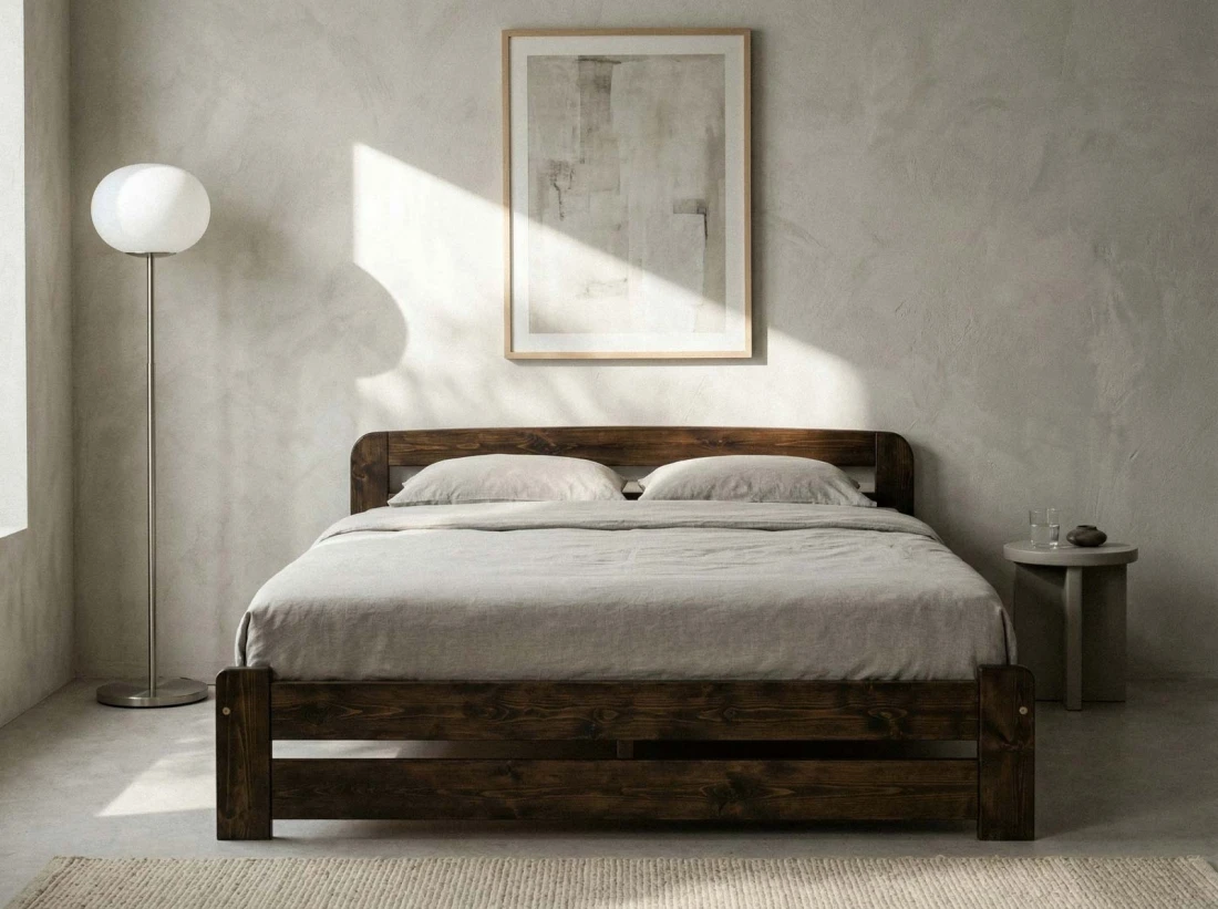Letto 120x200 Lidia in pino colore noce
