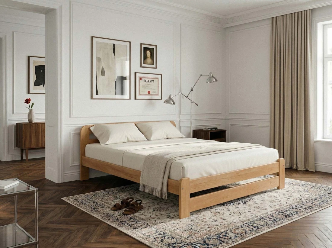 Letto 140x200 Lidia in pino colore ontano