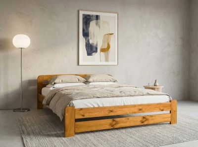 Letto 160x200 Lidia in pino colore rovere