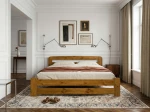 Letto in pino 180x200 Lidia colore rovere