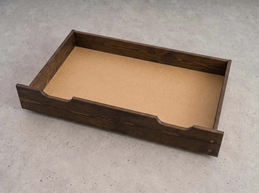 Cassetto da letto in pino 98cm noce