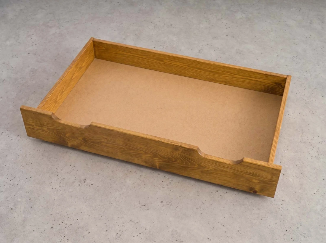 Cassetto da letto in pino 98cm rovere