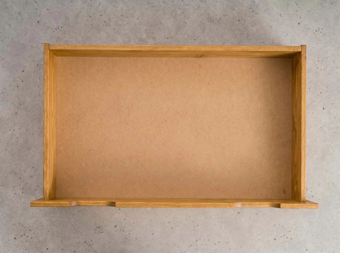 Cassetto da letto in pino 98cm rovere
