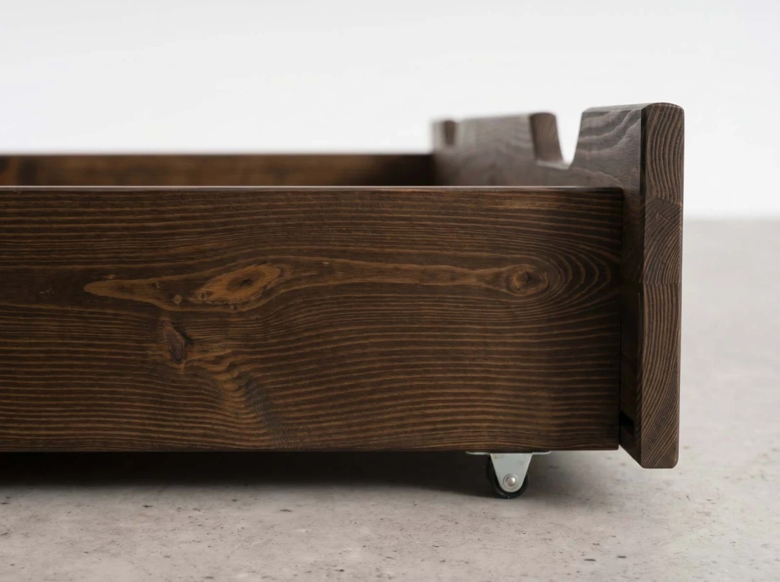 Cassetto da letto in pino 150 cm noce