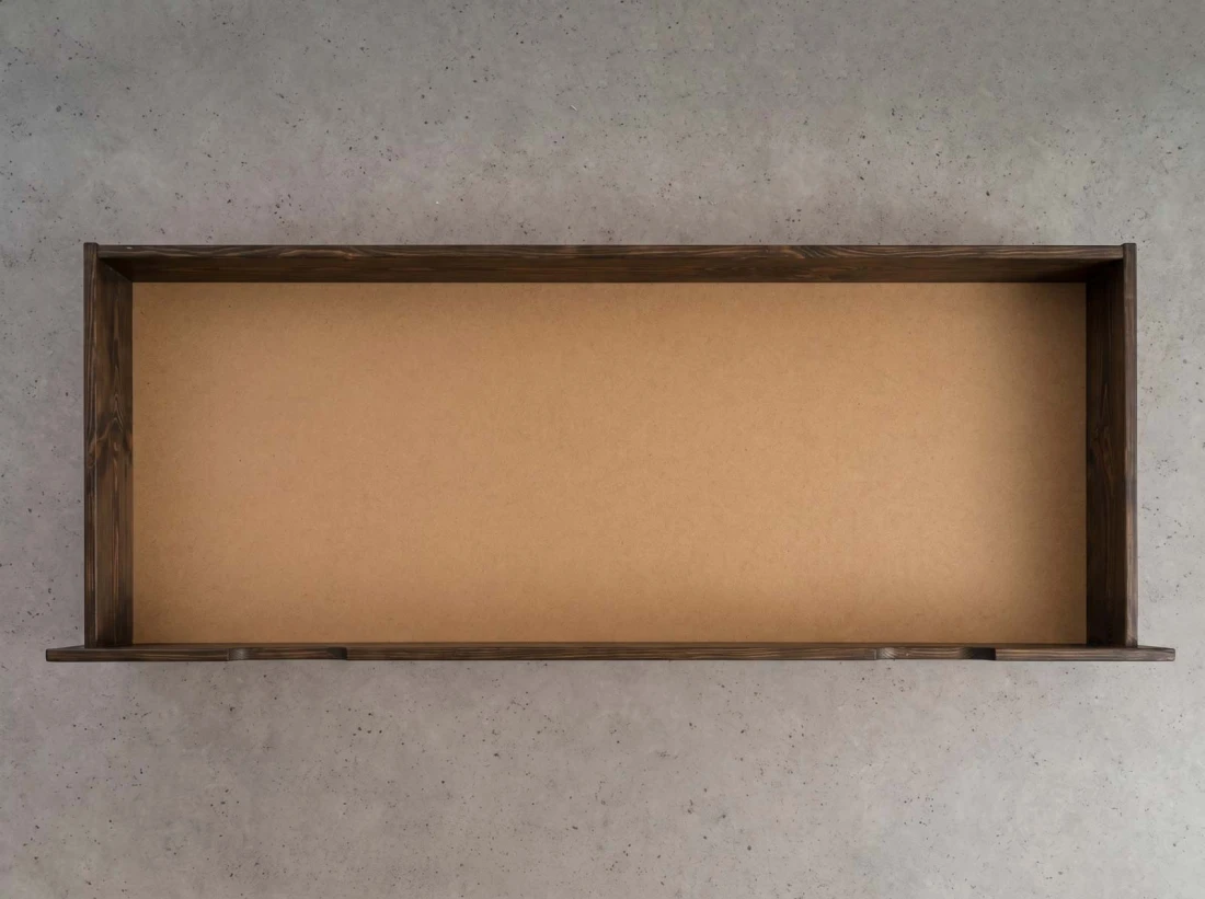 Cassetto da letto in pino 150 cm noce