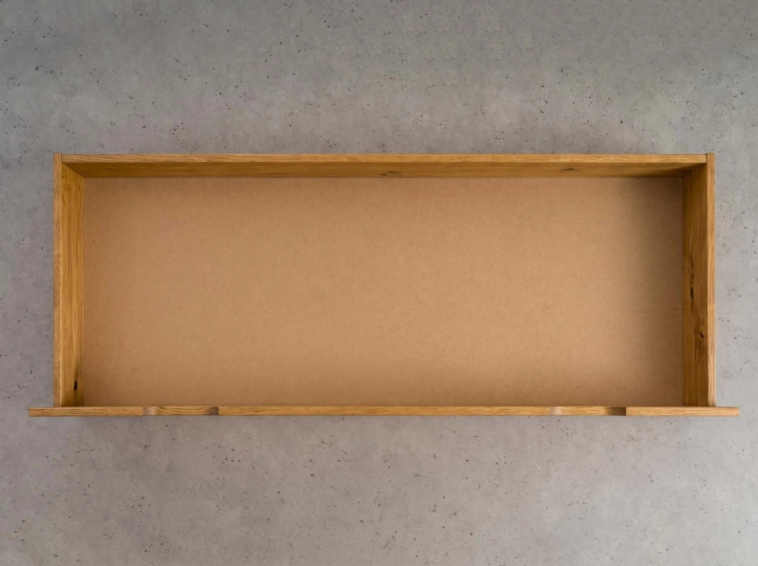Cassetto da letto in pino 150cm rovere