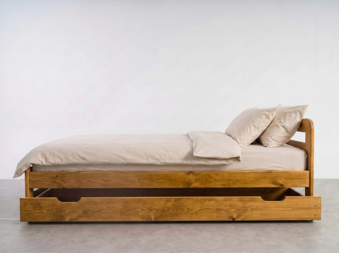 Cassetto da letto in pino 198cm rovere