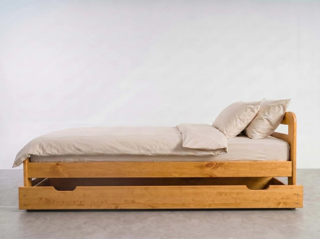 Cassetto da letto in pino 198cm ontano