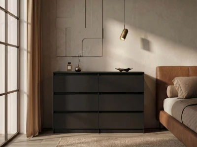 Cassettiera 6S 120x77 cm Fabio nero