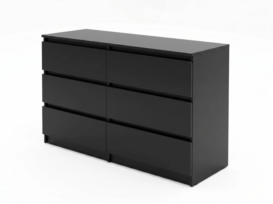 Cassettiera 6S 120x77 cm Fabio nero