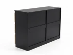 Cassettiera 6S 120x77 cm Fabio nero + rovere artigianale