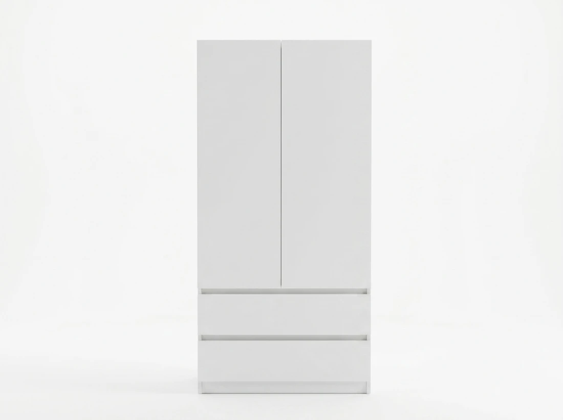 Armadio a due ante con cassetti 90x180 cm Fabio Bianco