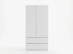 Armadio a due ante con cassetti 90x180 cm Fabio Bianco