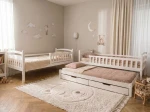 Letto a castello in legno per 3 persone 90x200 cm con cassetti P3S bianco