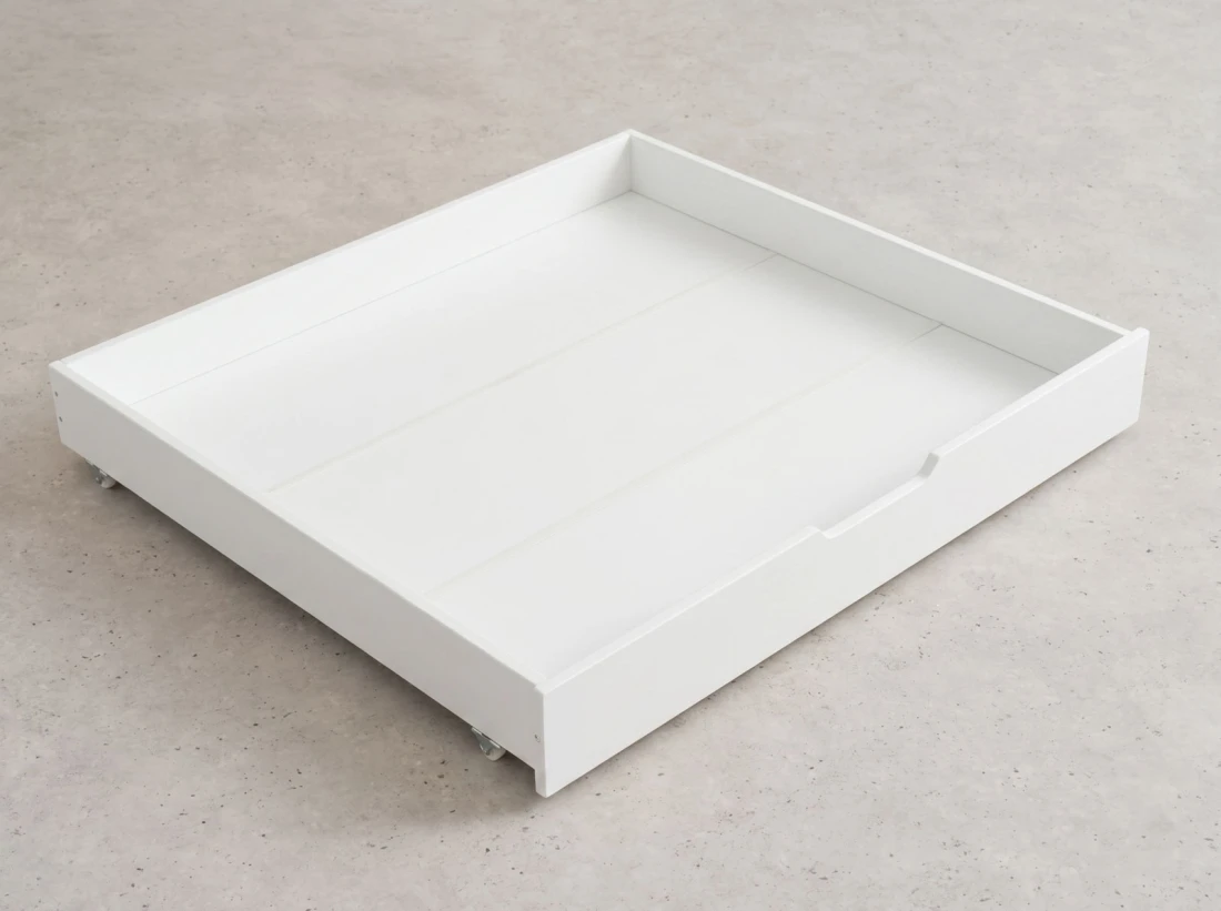 Letto a castello in legno per 3 persone 90x200 cm con cassetti P3S bianco