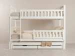 Letto a castello in legno per 3 persone 90x200 cm con cassetti P3S bianco