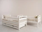 Letto a castello in legno per 3 persone 90x200 cm con cassetti P3S bianco