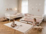 Letto a castello in legno per 3 persone 90x200 cm con cassetti P3S bianco