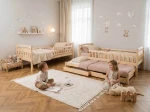 Letto a castello in legno per 3 persone 90x200 cm con cassetti P3S pino