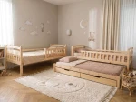 Letto a castello in legno per 3 persone 90x200 cm con cassetti P3S pino