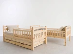 Letto a castello in legno per 3 persone 90x200 cm con cassetti P3S pino